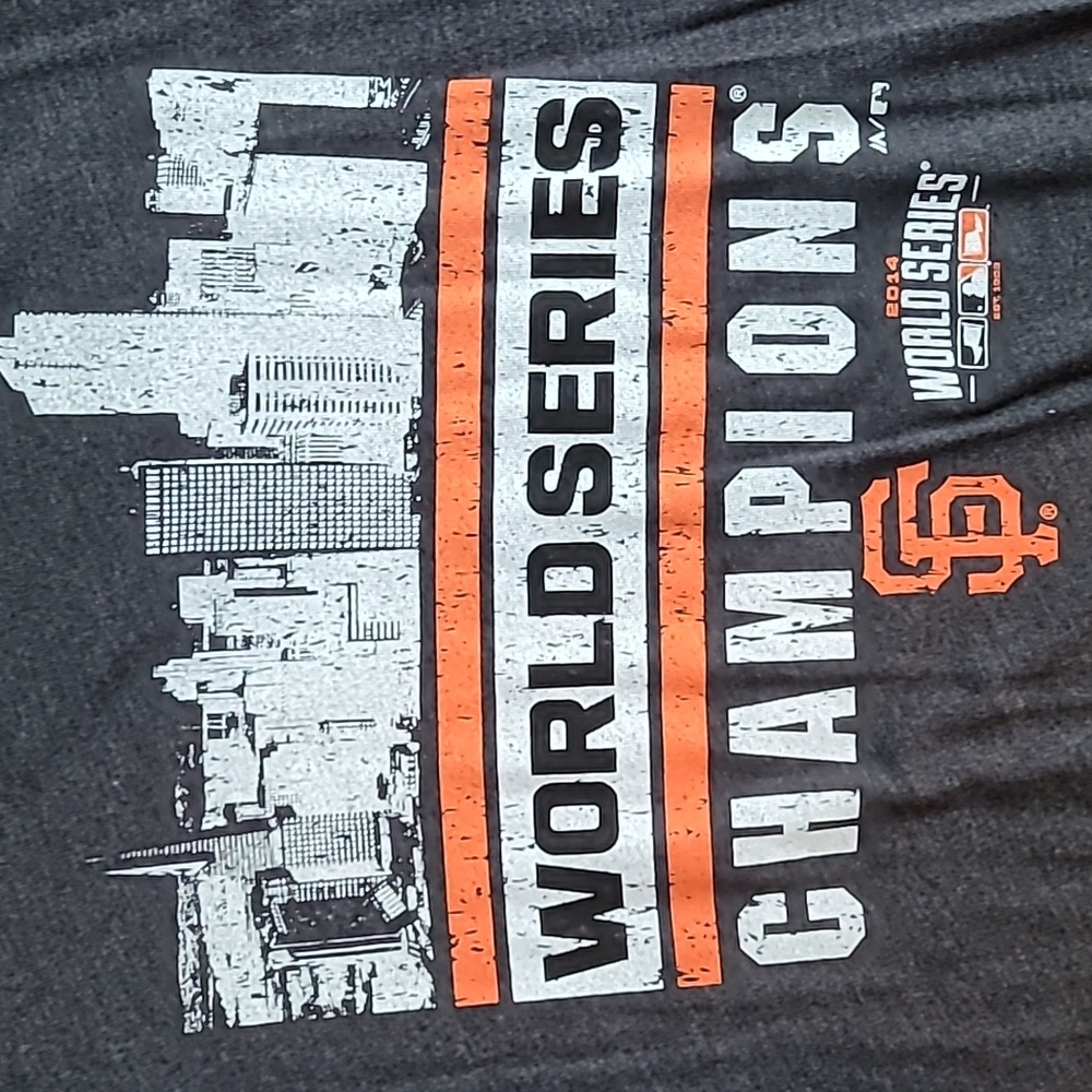 Majestic Threads San Francisco Giants 2014 World Series Champions shirt XL gray - Picture 2 of 4